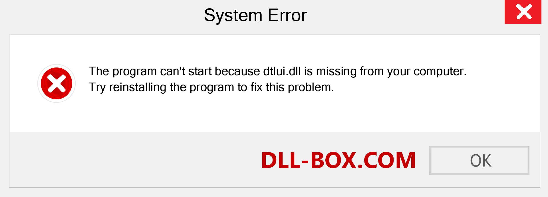  dtlui.dll file is missing?. Download for Windows 7, 8, 10 - Fix  dtlui dll Missing Error on Windows, photos, images